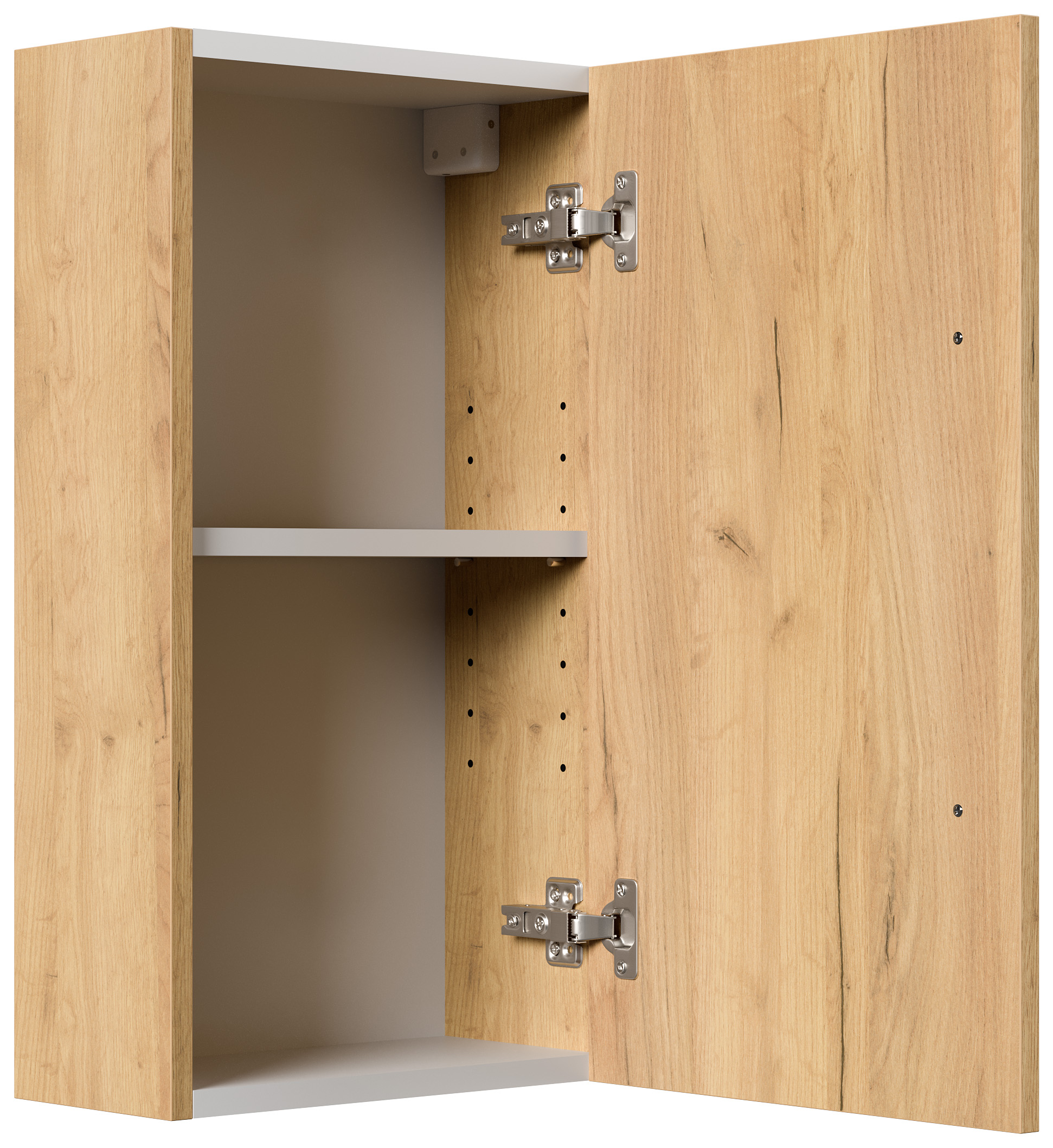 Badmöbelset Helios 5-teilig Spiegelschrank Hoch- Seiten- Midischrank eiche gold