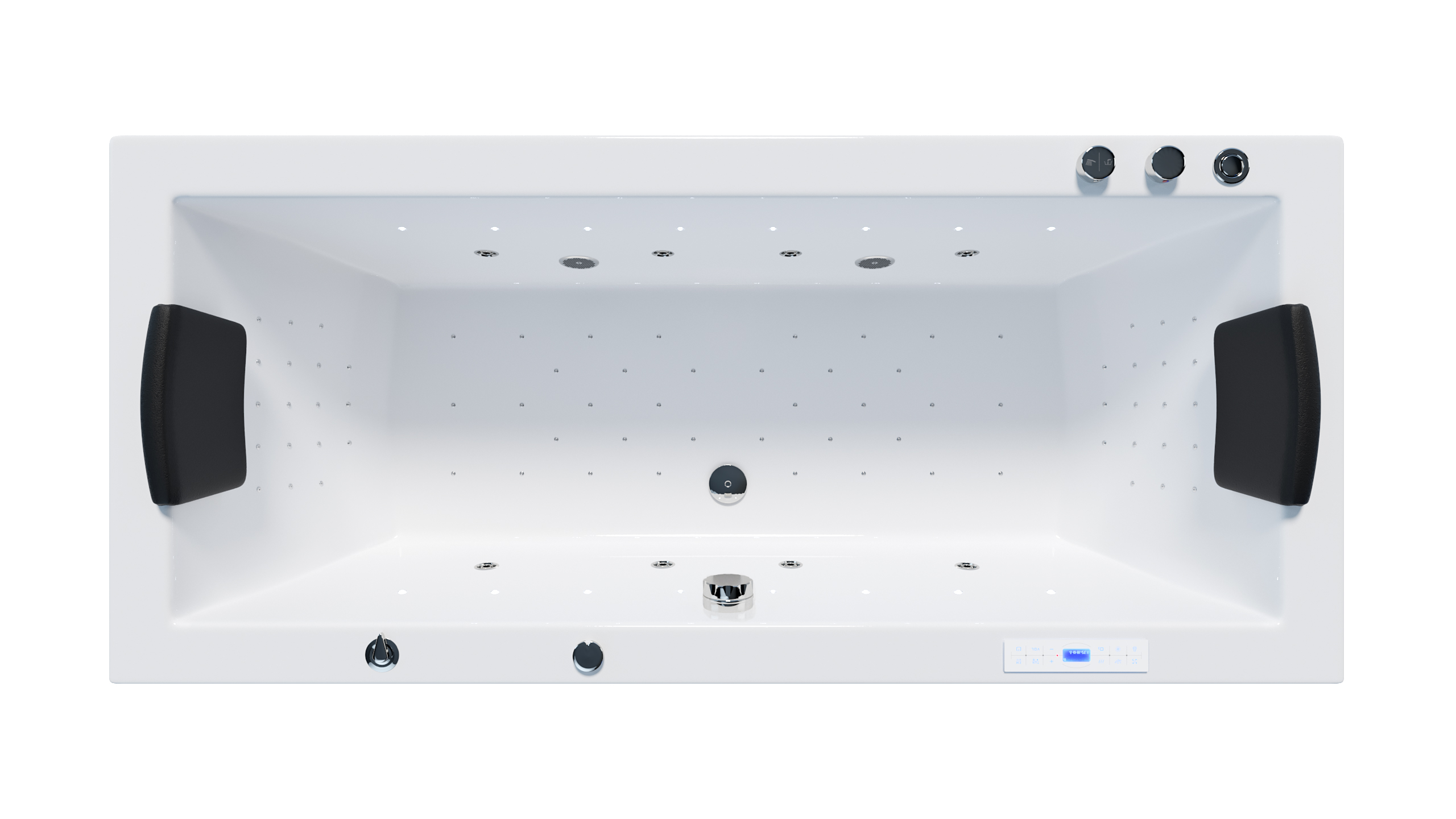 Deluxe Whirlpool Omega Ultra 170x75 Made in Germany 80 Düsen & LED mit Armatur