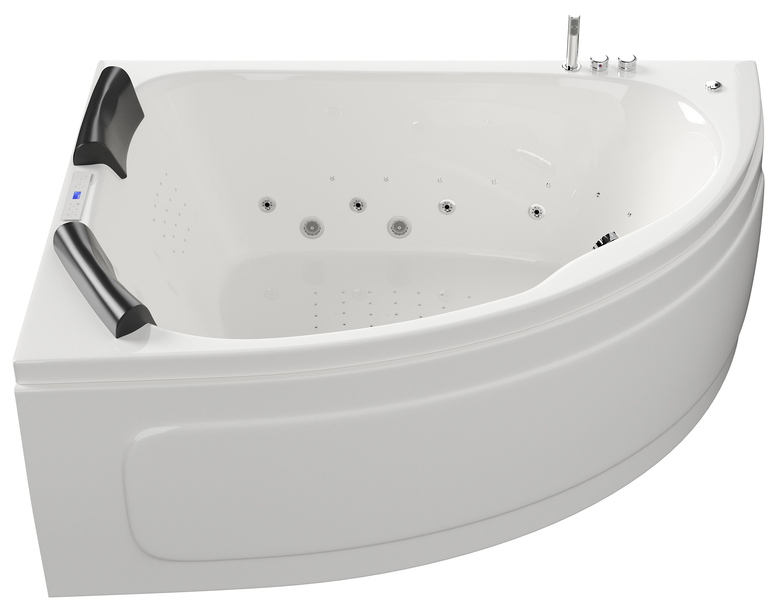 Whirlpool Royal XL Ultra 180cm links Made in Germany 89 Düsen & LED mit Armatur