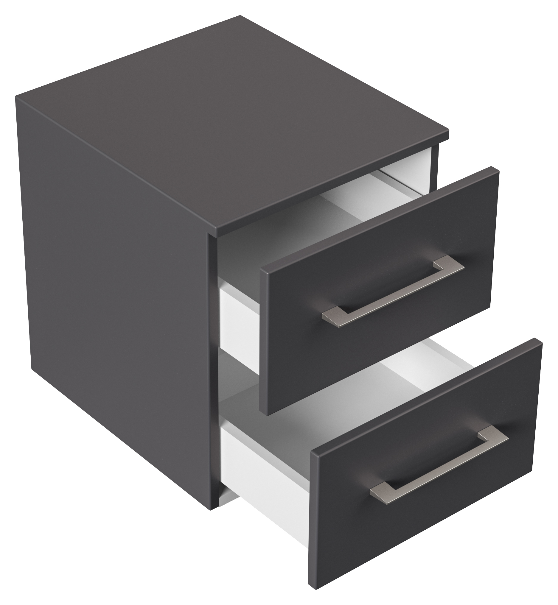 Kombi: Seitenschrank Cube, Regal-Panel 3 Glasböden anthrazit