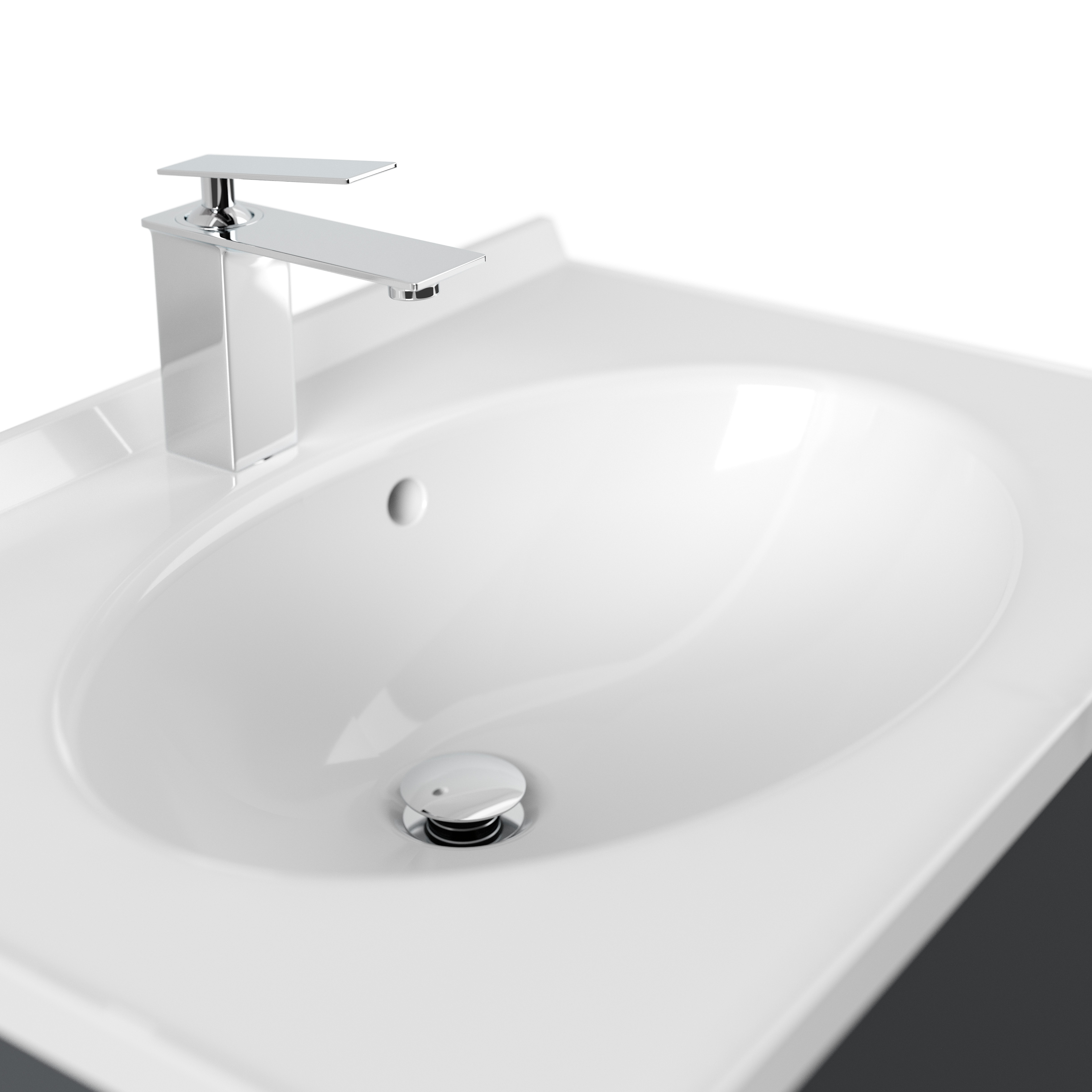 Badmöbel Rina & Waschtisch 70cm 2 Greifraum SoftClose Auszüge grafit
