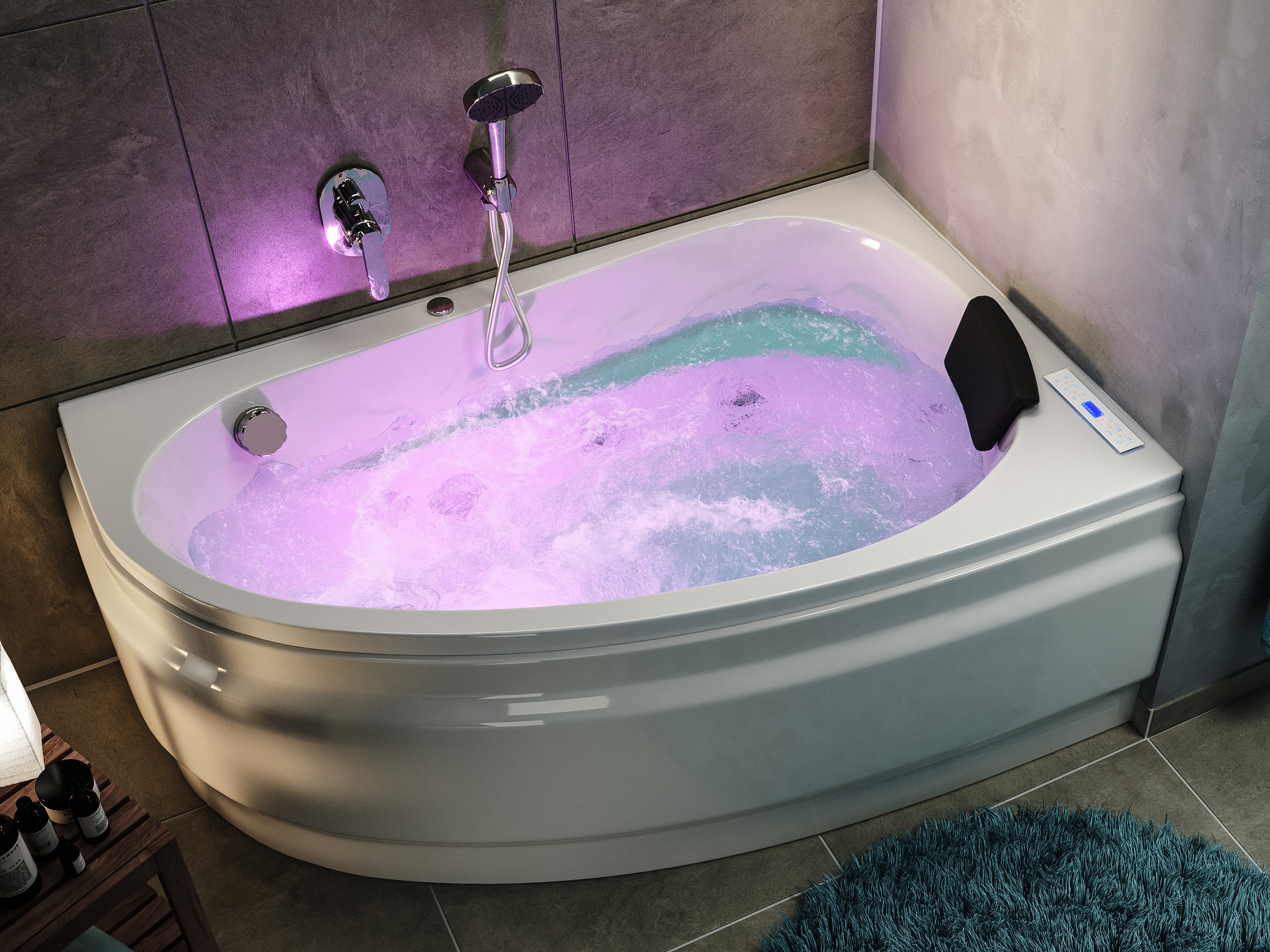 Langeck Whirlpool Stardust 150x95 rechts Made in Germany 22 Düsen ohne Armatur
