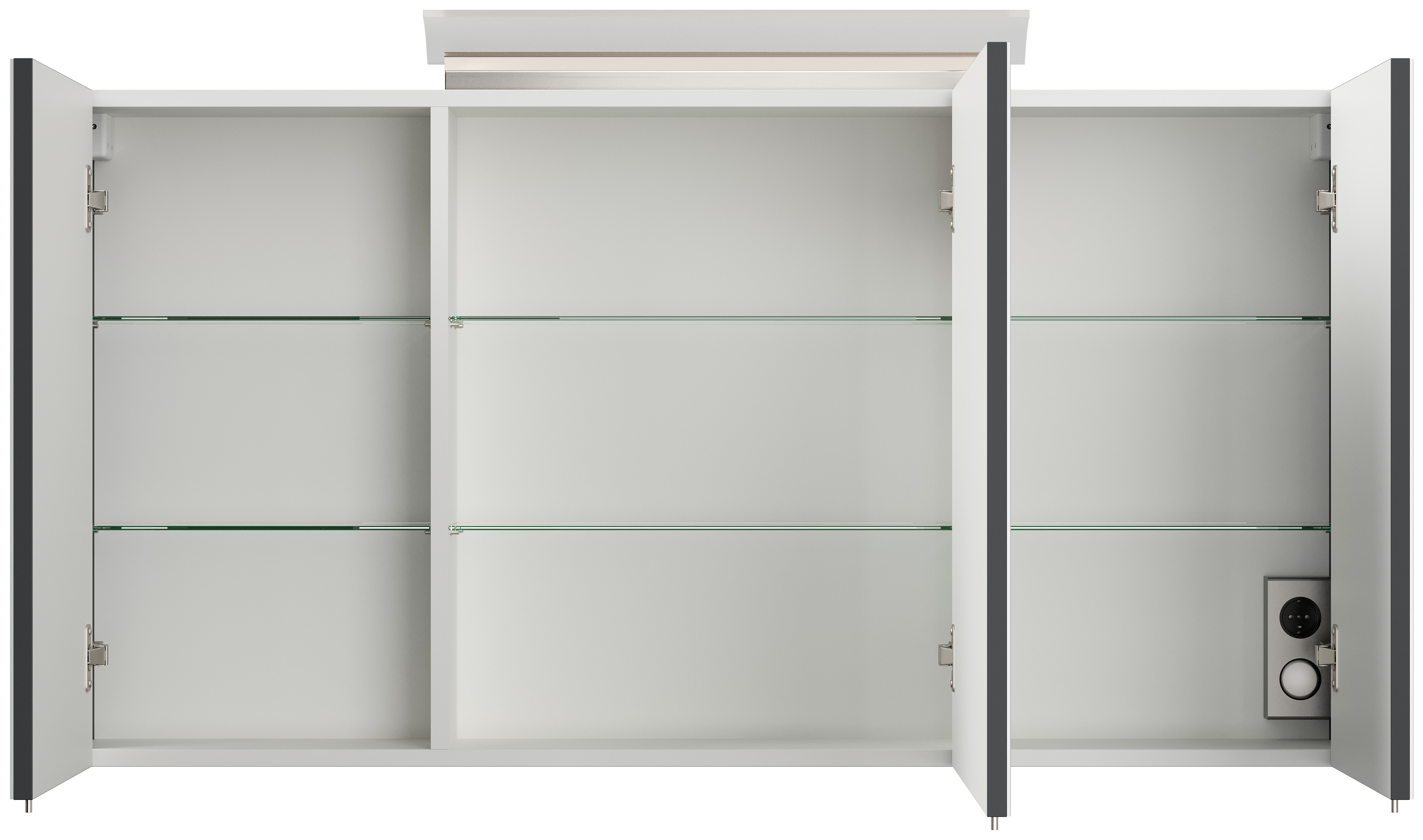 Badmöbelset Helios 5-teilig Spiegelschrank Hoch- Seiten- Midischrank eiche gold