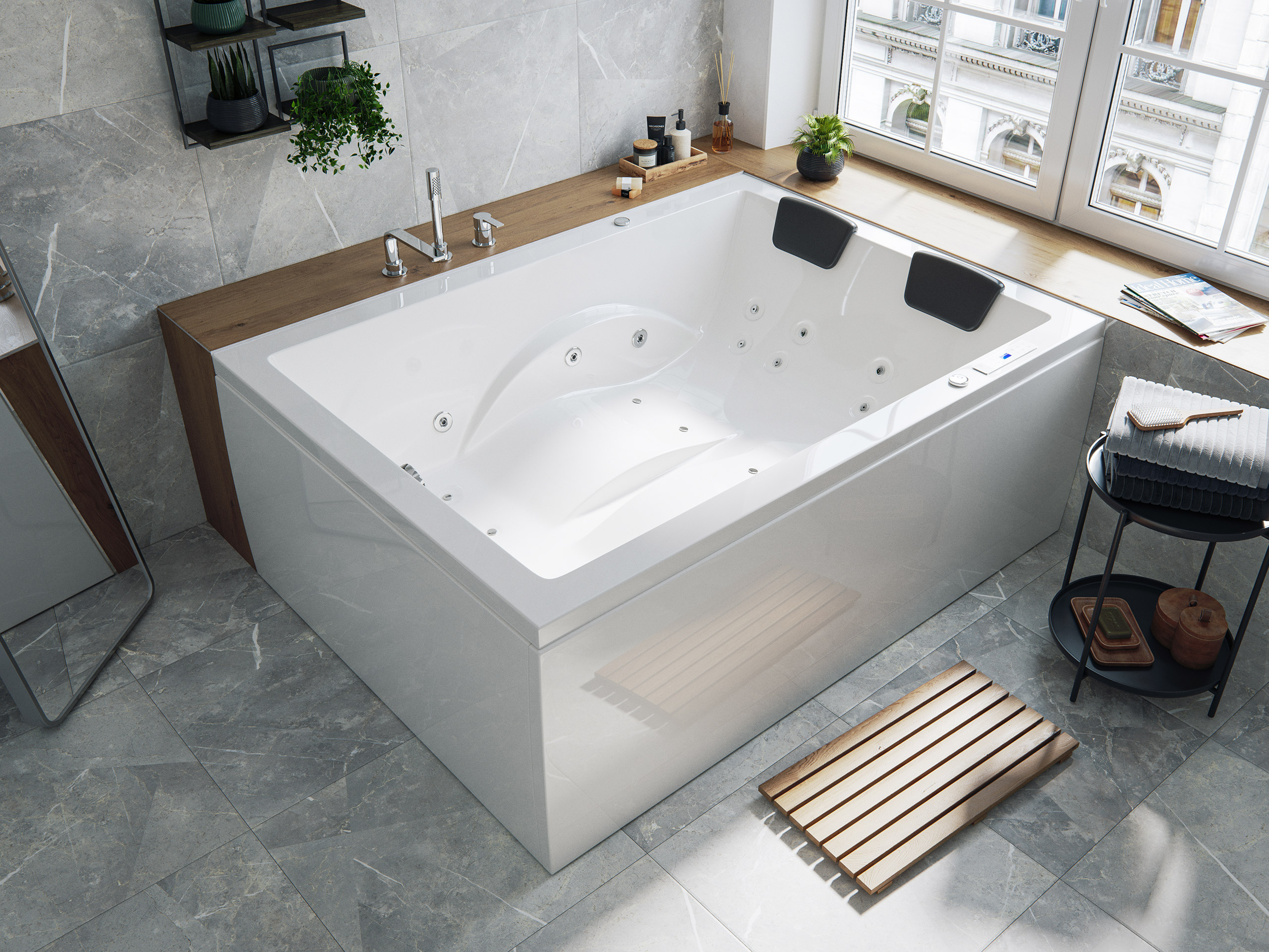 Whirlpool Andalusia 2 Pers. 180x130 rechts Made in Germany 24 Düsen ohne Armatur