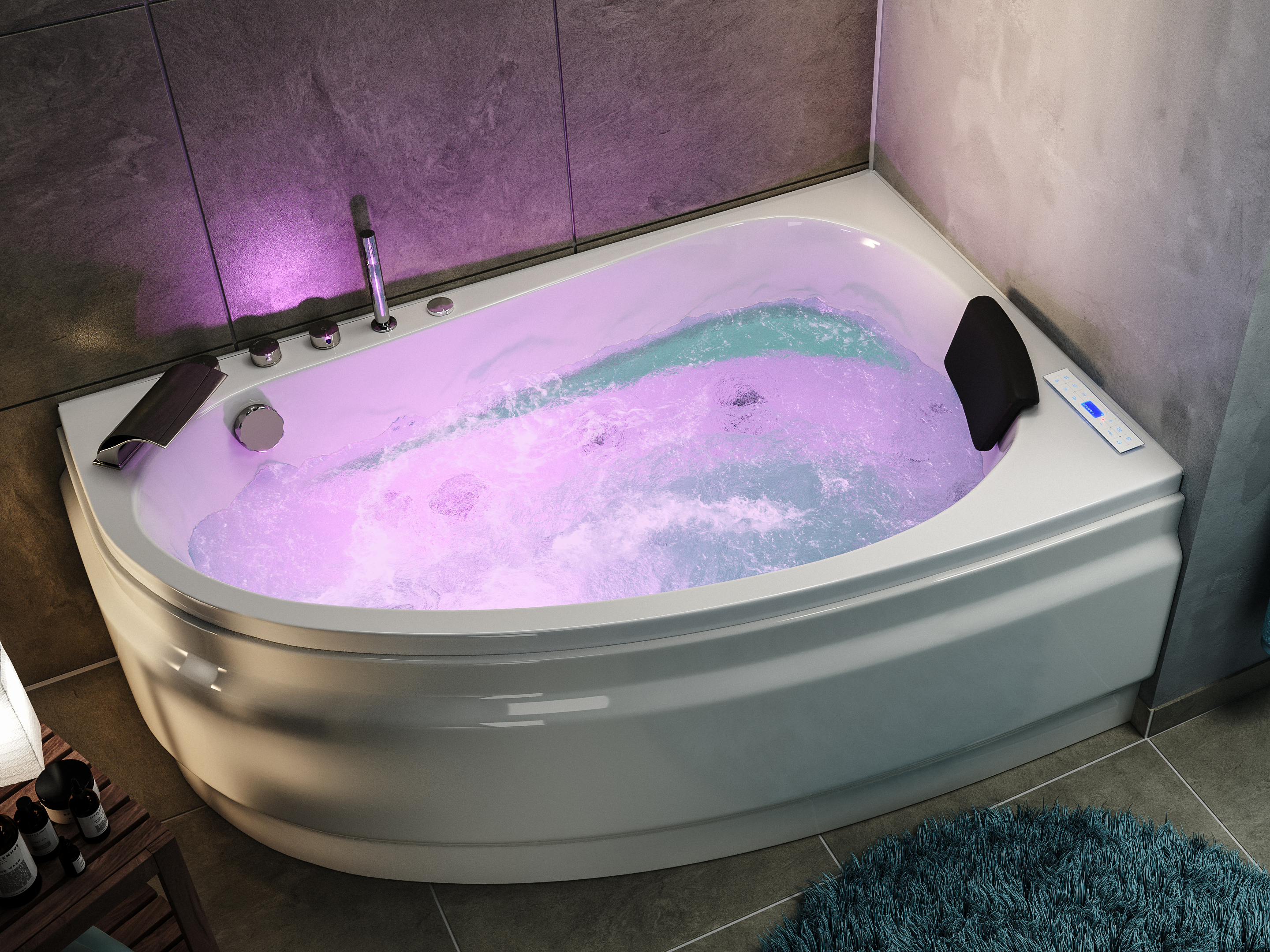 Langeck Whirlpool Stardust 150x95 rechts Made in Germany 22 Düsen ohne Armatur