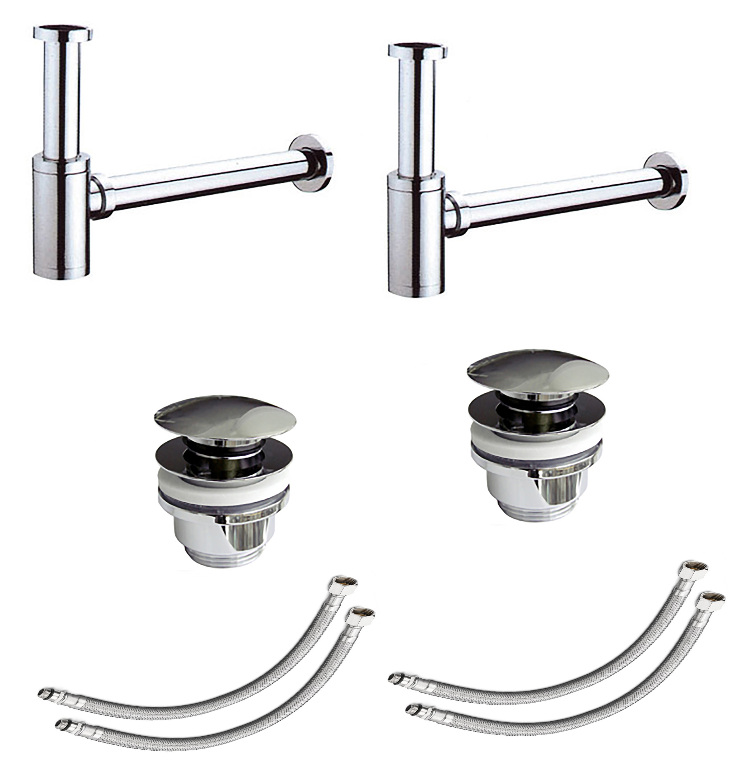 2x Waschtisch-Anschluss Spar-Set f. Doppelwaschtische