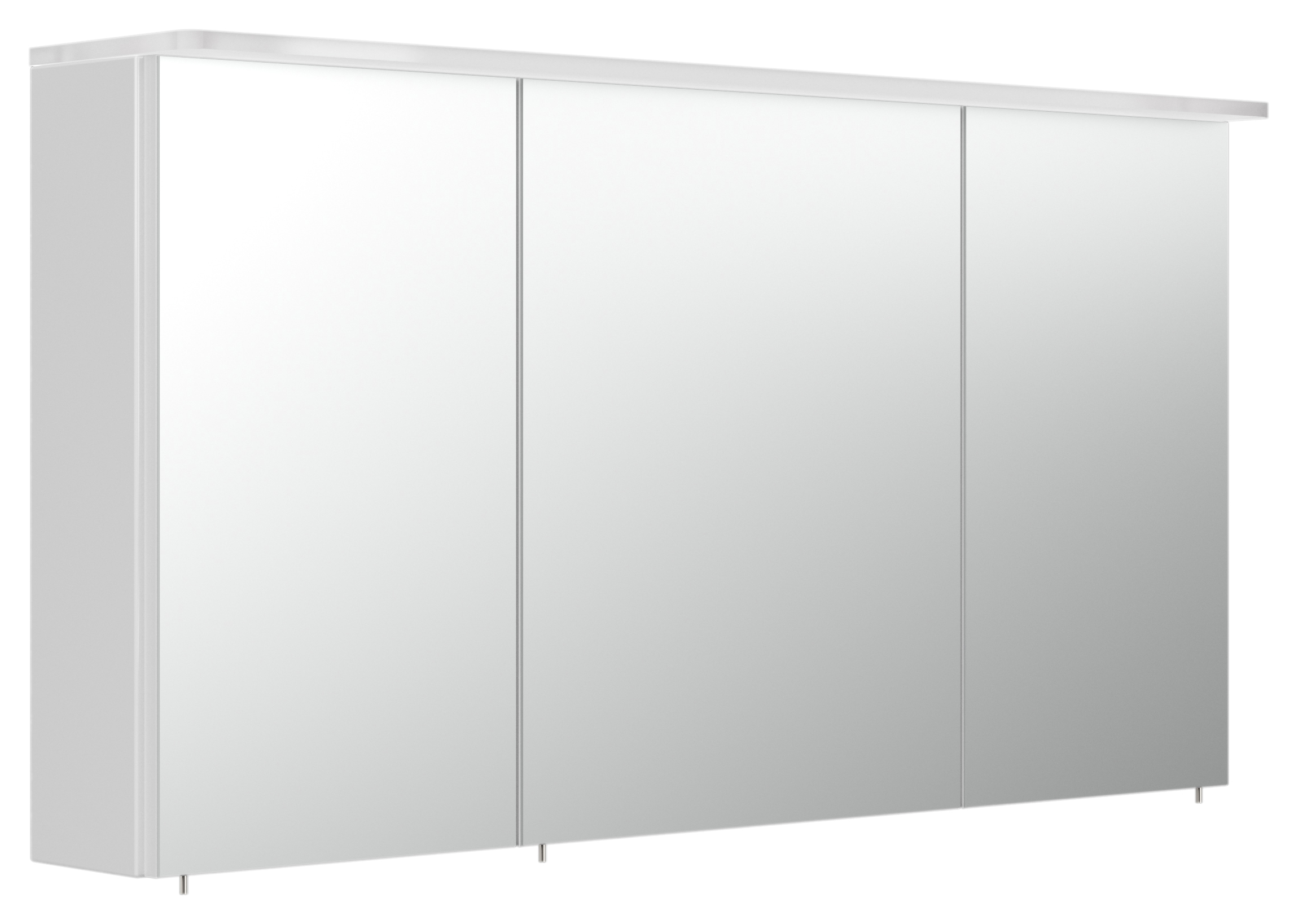 Spiegelschrank 120cm inkl.Design Acryl-Lampe und Glasböden weiss hochglanz
