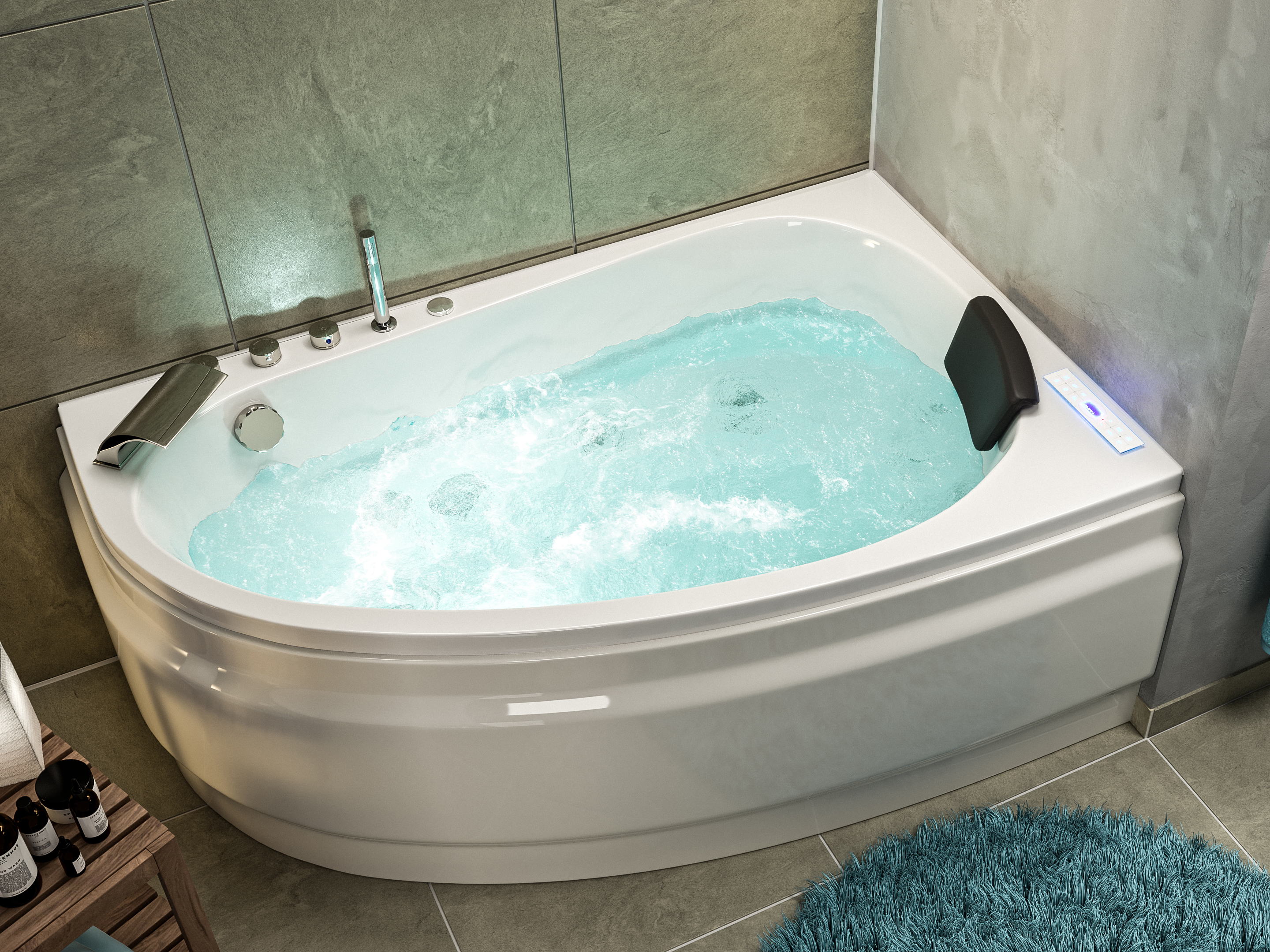 Langeck Whirlpool Stardust 150x95 rechts Made in Germany 22 Düsen ohne Armatur