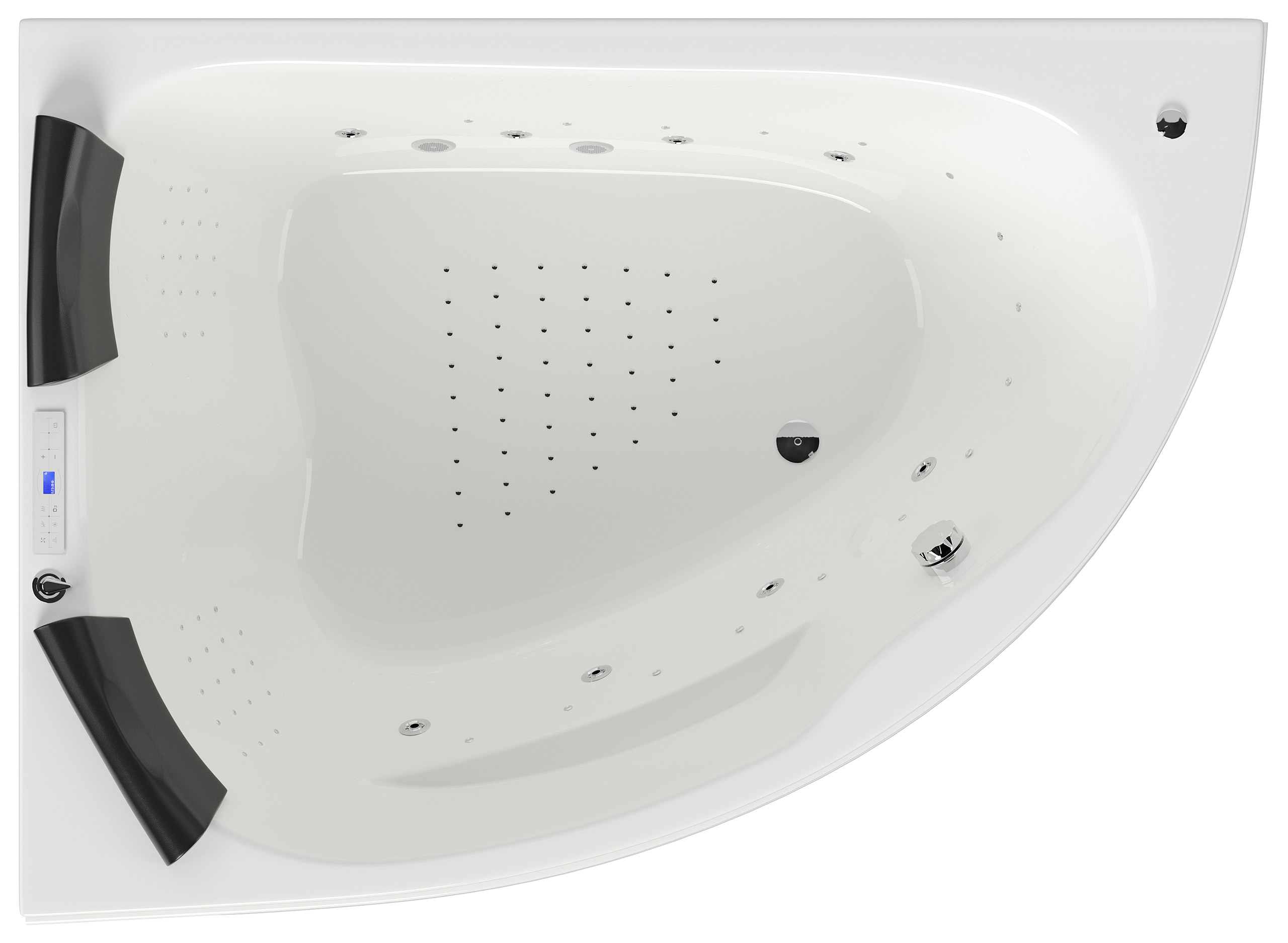 Whirlpool Royal XL Ultra 180cm links Made in Germany 89 Düsen & LED mit Armatur