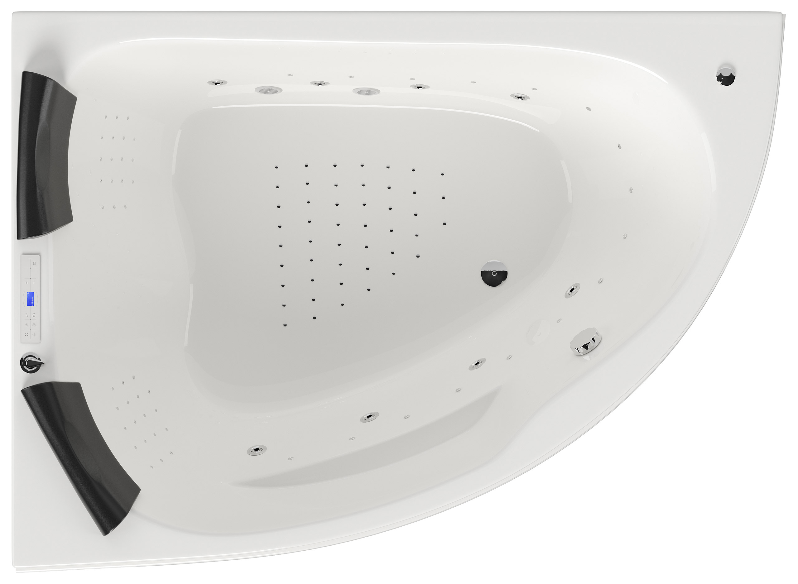 Whirlpool Royal XL Ultra 180cm links Made in Germany 89 Düsen & LED mit Armatur