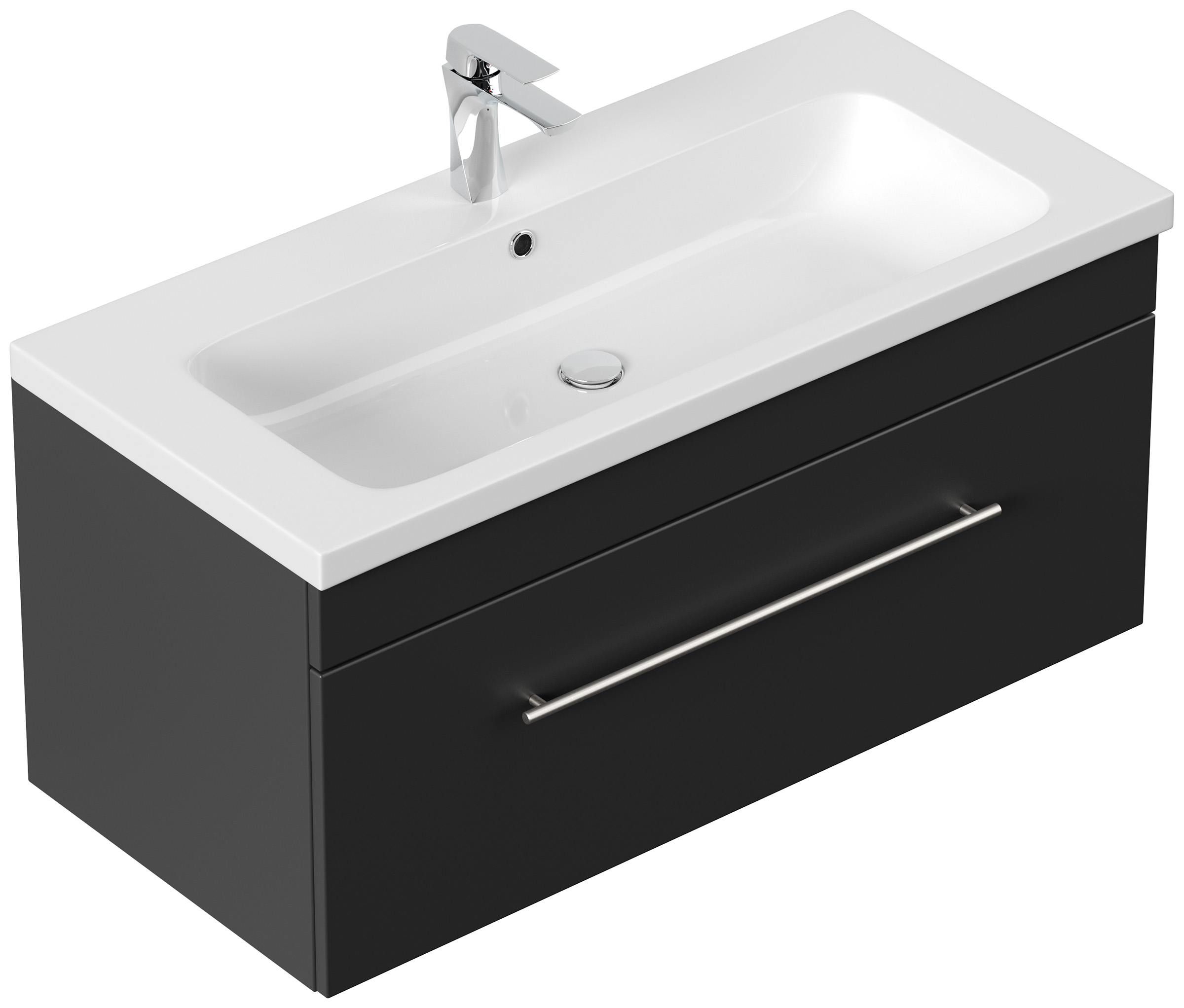Badmöbel Diora 100cm SoftClose schwarz