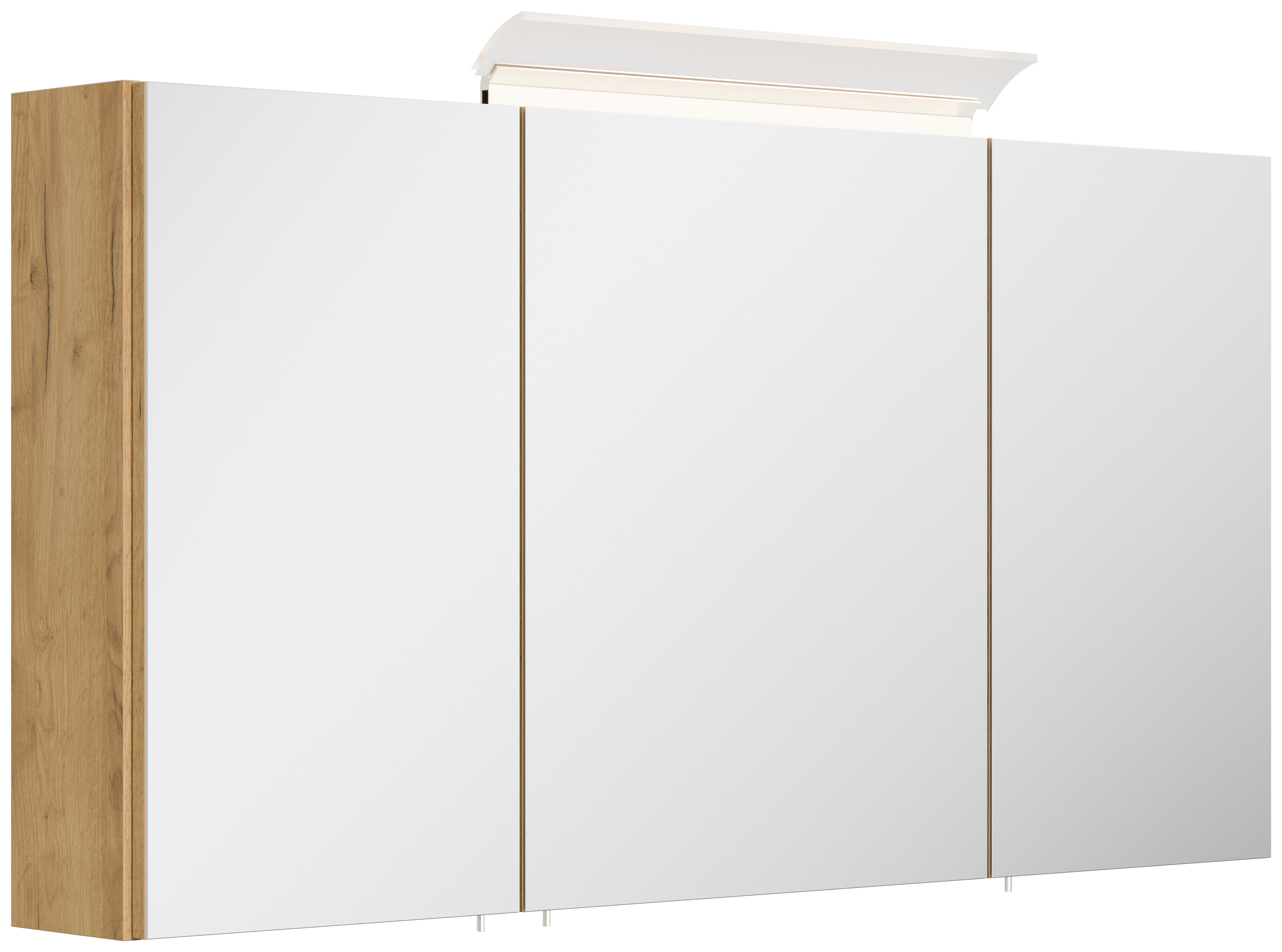 Badmöbelset Helios 5-teilig Spiegelschrank Hoch- Seiten- Midischrank eiche gold