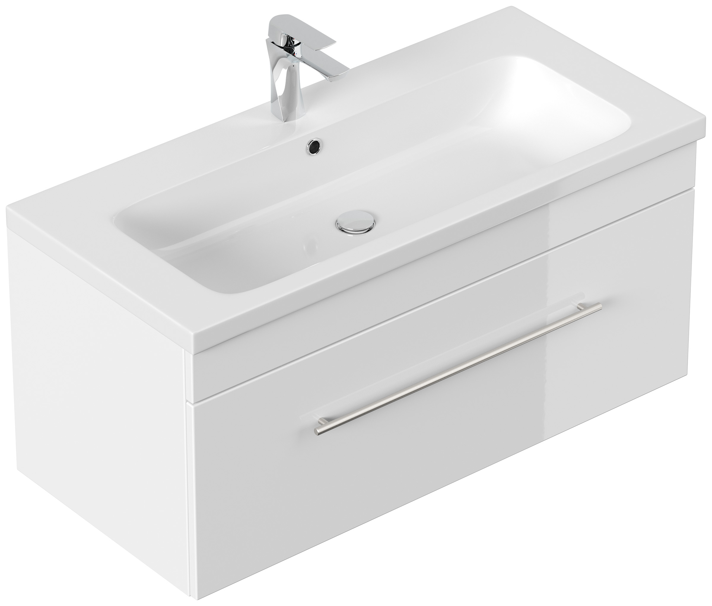 Badmöbel Diora 100cm SoftClose weiß hochglanz