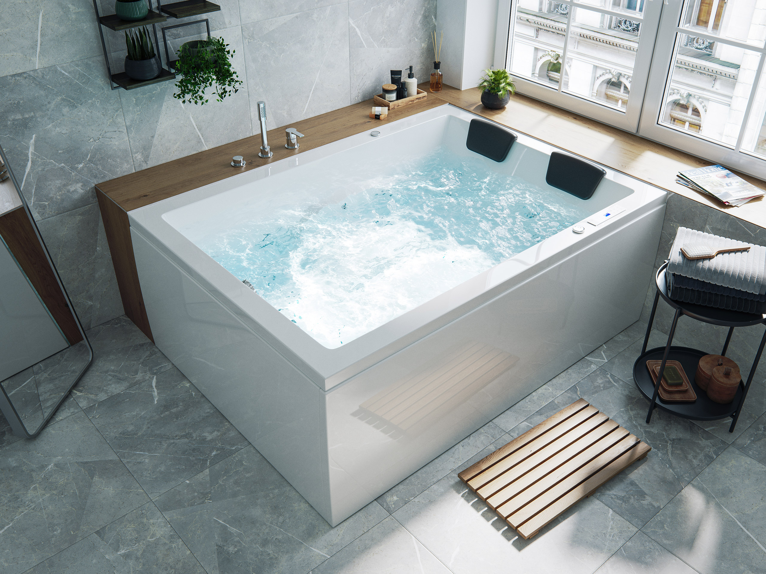 Whirlpool Andalusia 2 Pers. 180x130 rechts Made in Germany 24 Düsen ohne Armatur