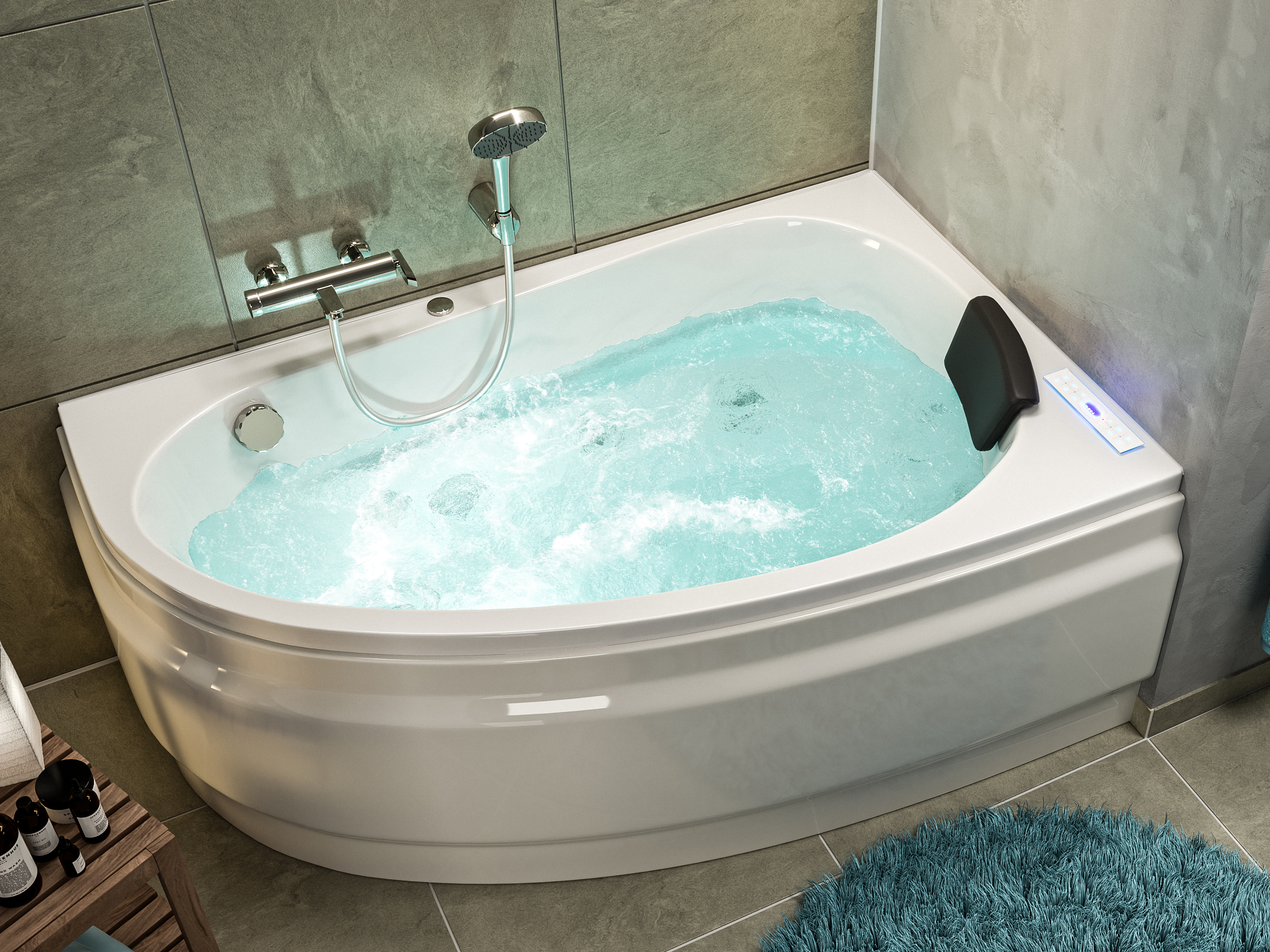 Langeck Whirlpool Stardust 150x95 rechts Made in Germany 22 Düsen ohne Armatur