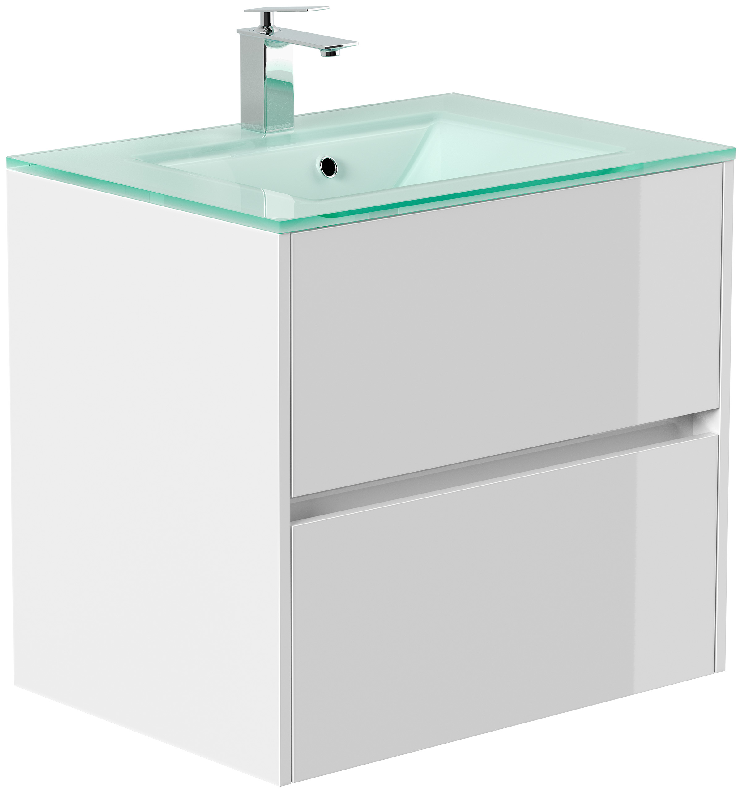Badmöbel Lina & Waschtisch 70cm 2 Greifraum SoftClose Auszüge weiss hochglanz