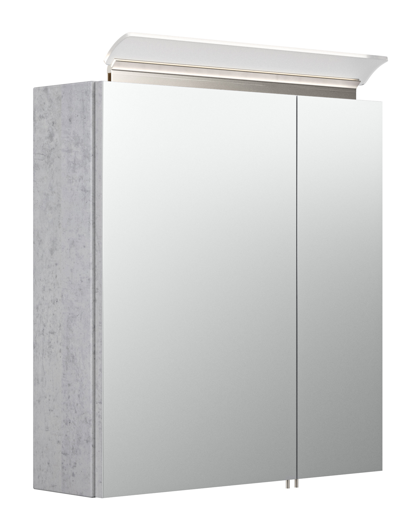 Spiegelschrank 60cm inkl. Design LED-Lampe und Glasböden anthrazit gemasert