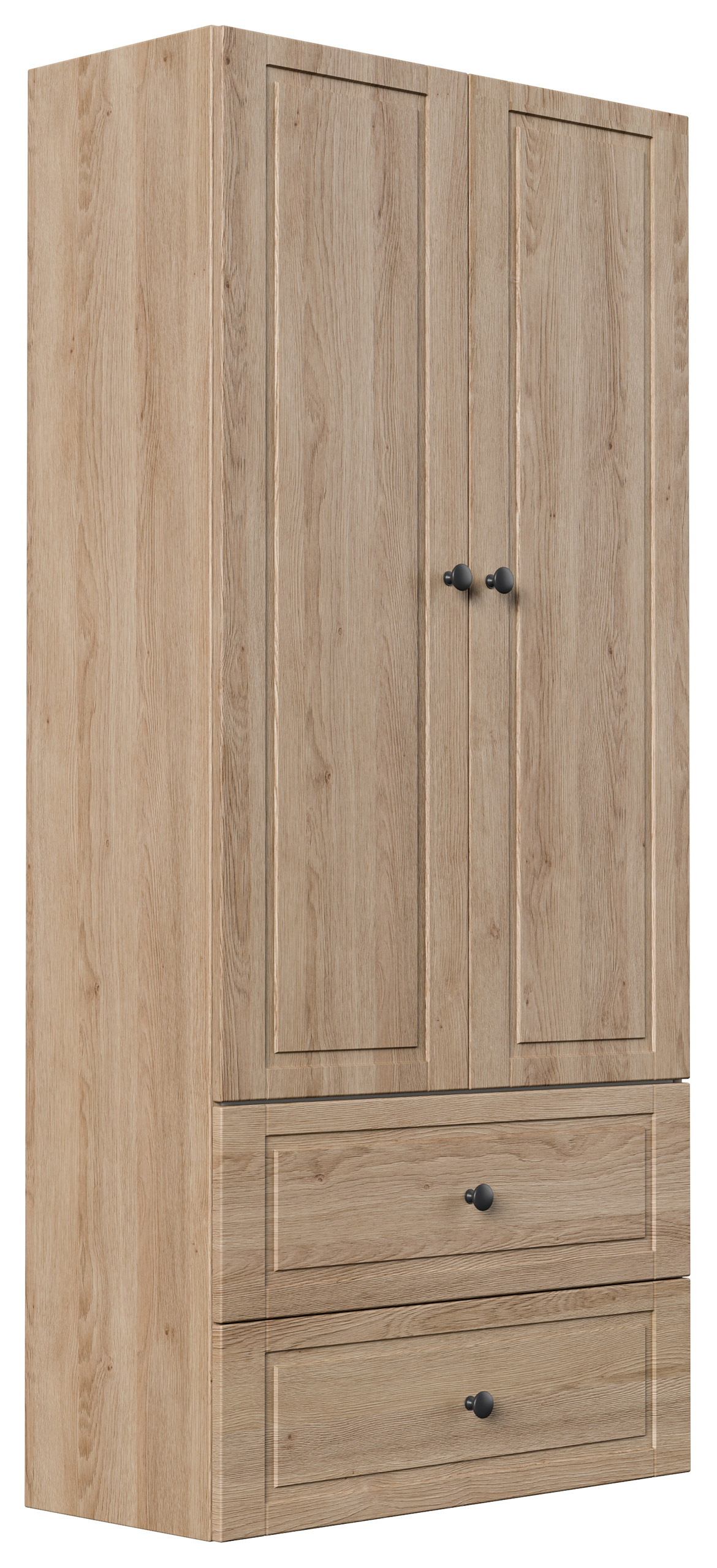 Badezimmer Hochschrank XL Cottage 176x80cm Eiche hell