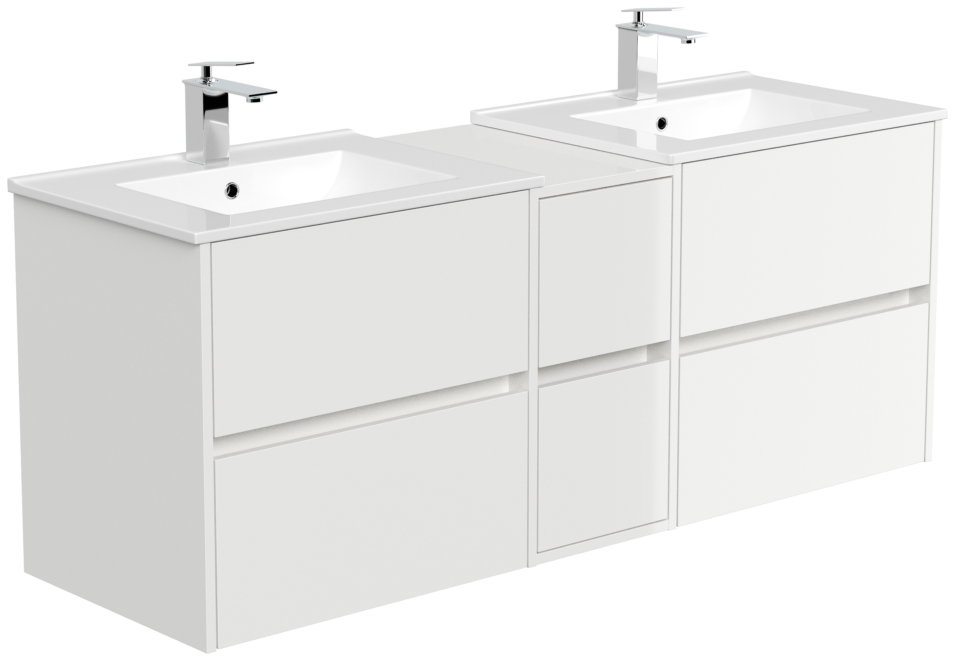 Badmöbelset Taifun 150cm 5tlg mit 2x Spiegelschrank & 2x Seitenschrank eiche
