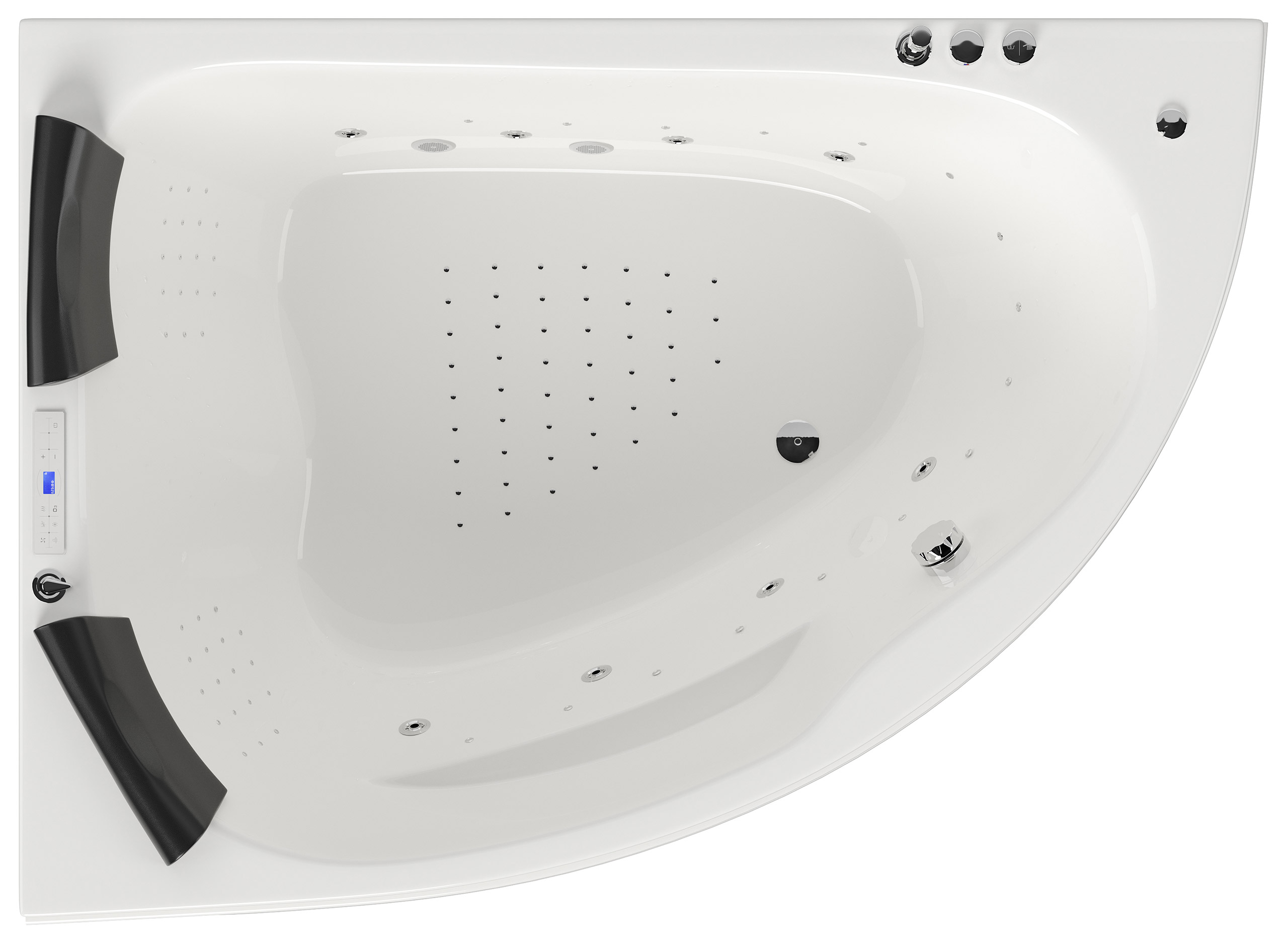 Whirlpool Royal XL Ultra 180cm links Made in Germany 89 Düsen & LED mit Armatur
