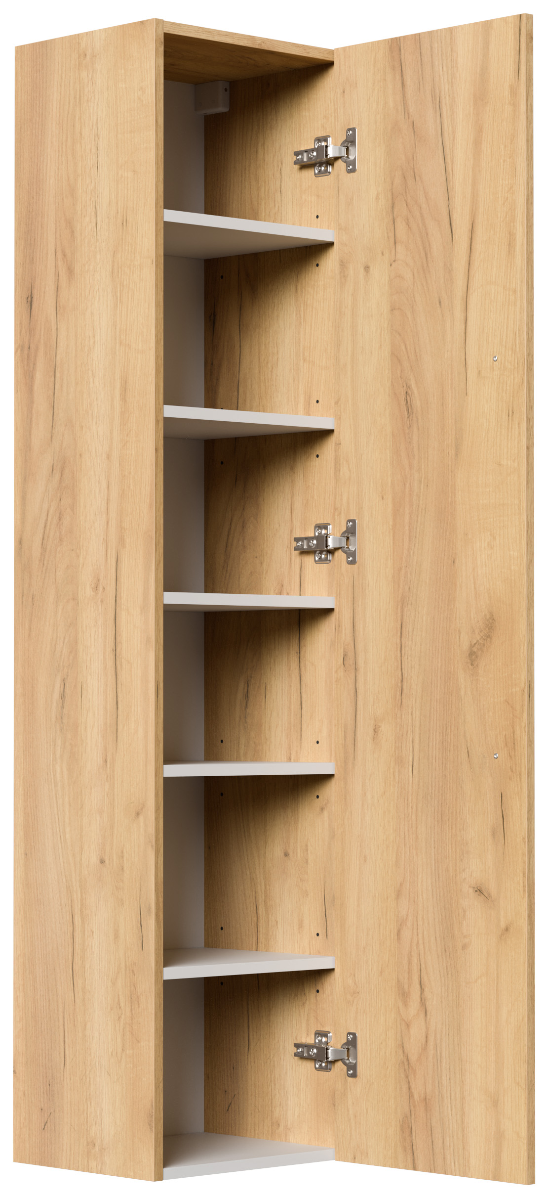 Badmöbelset Helios 5-teilig Spiegelschrank Hoch- Seiten- Midischrank eiche gold