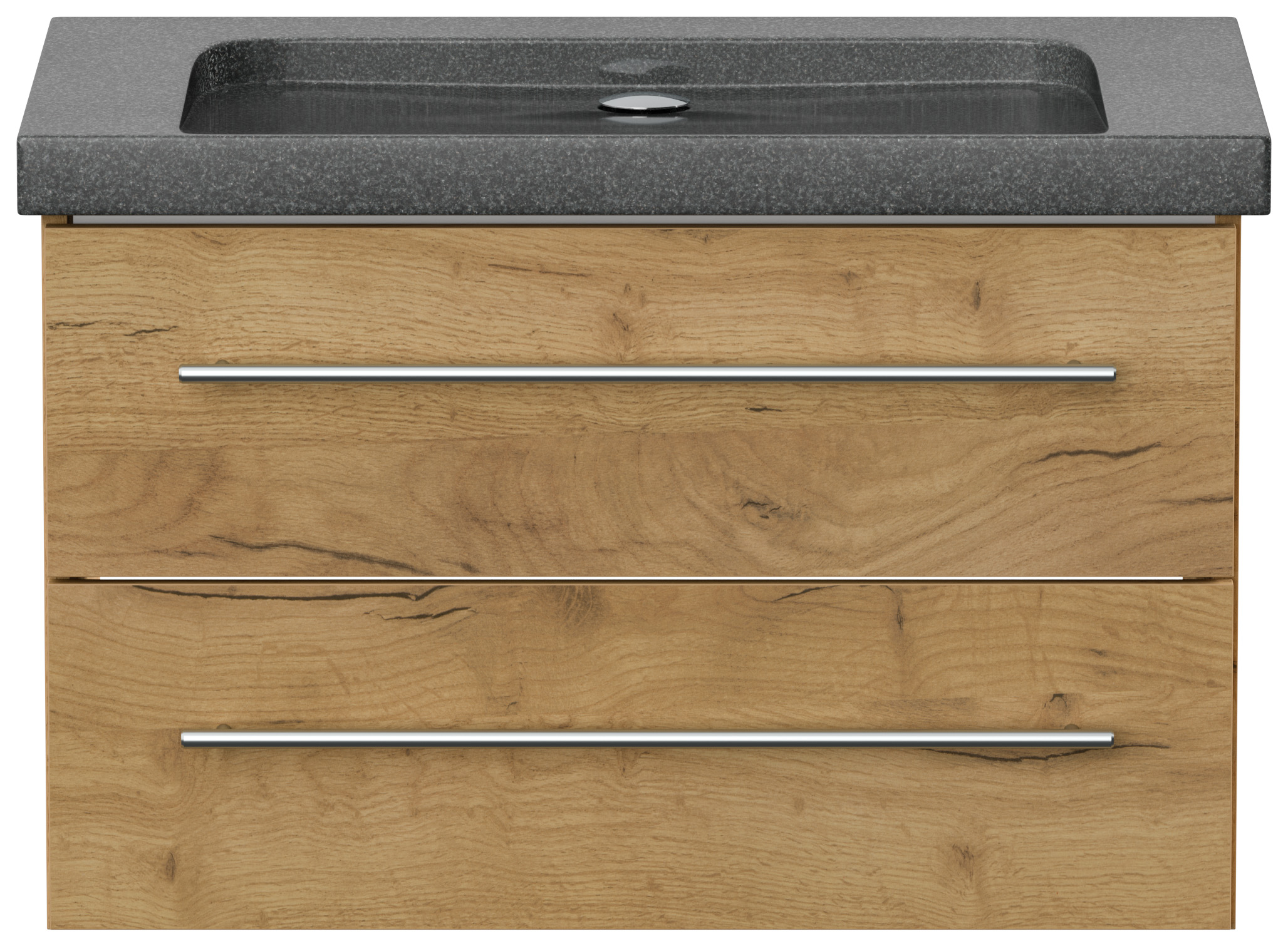Badmöbel Granit G654 Damo 75 cm ohne Hahnloch SoftClose eiche gold
